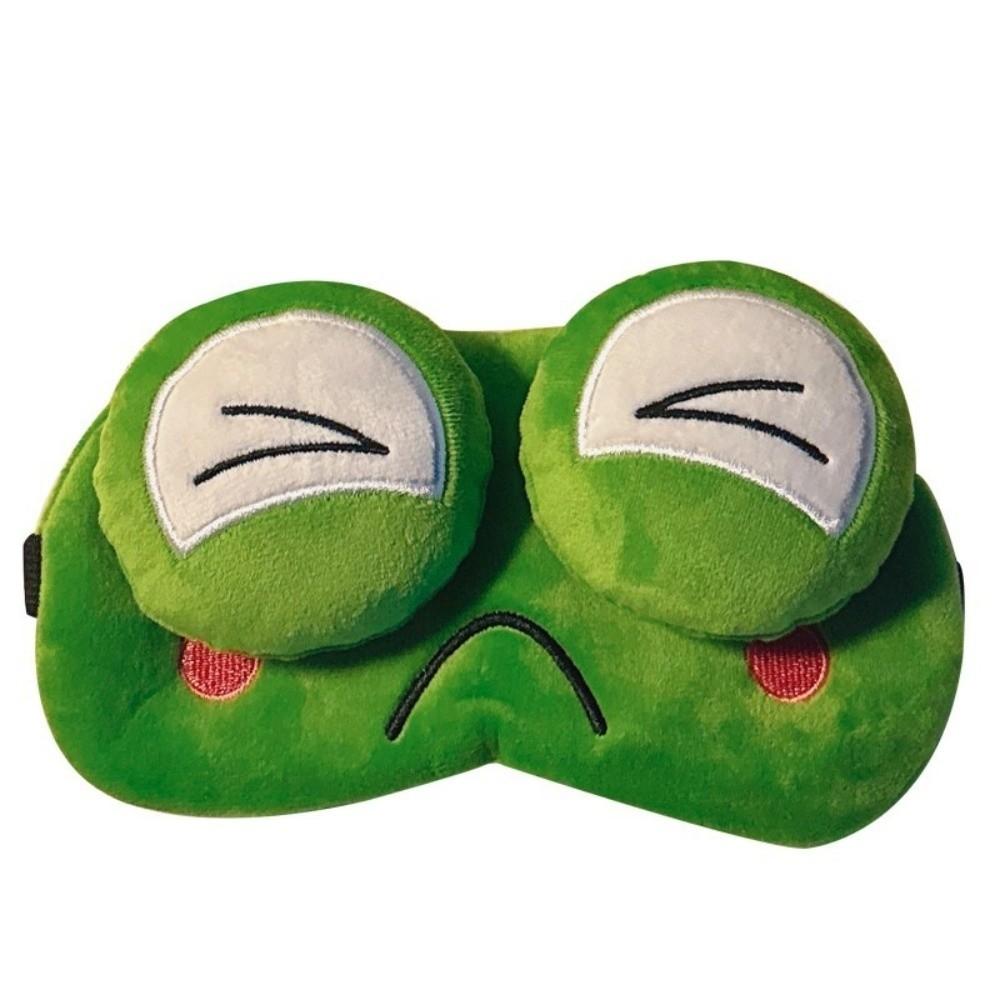 Adjustable Frog Sleep Mask Plush Sleeping Aid Eye Mask Frog Blockout Light Eye Cover  Airplane