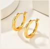 Geometric Hoop Earrings, Gold Plated Irregular Fluid Hinged Clicker, Waterproof Minimalist Jewelry for Women
