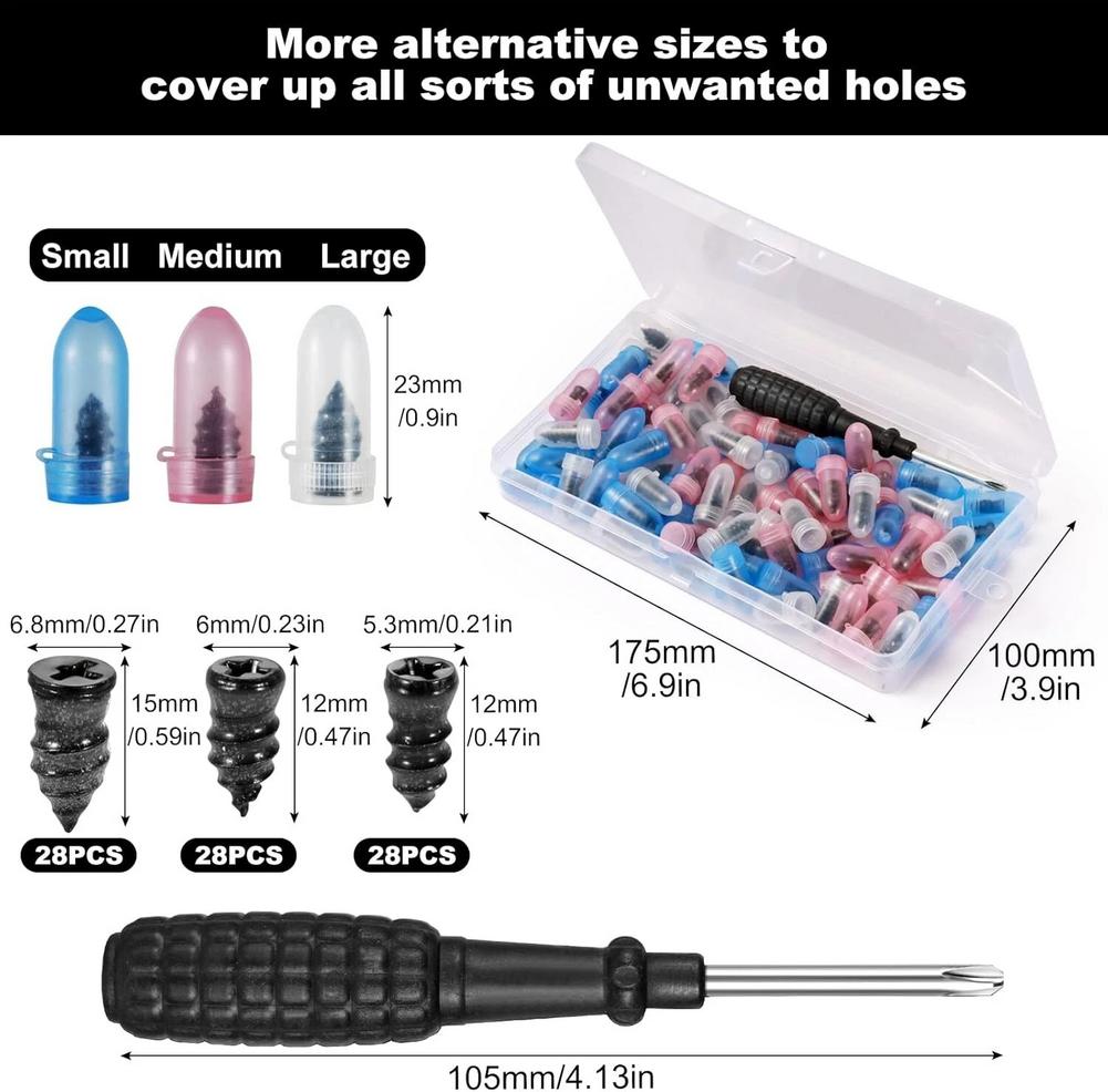 Rubber Nail for Tires, Motorcycle Puncture Repair Kit with Screwdriver Vacuum Tire Rubber Nails Tire Repair Tools