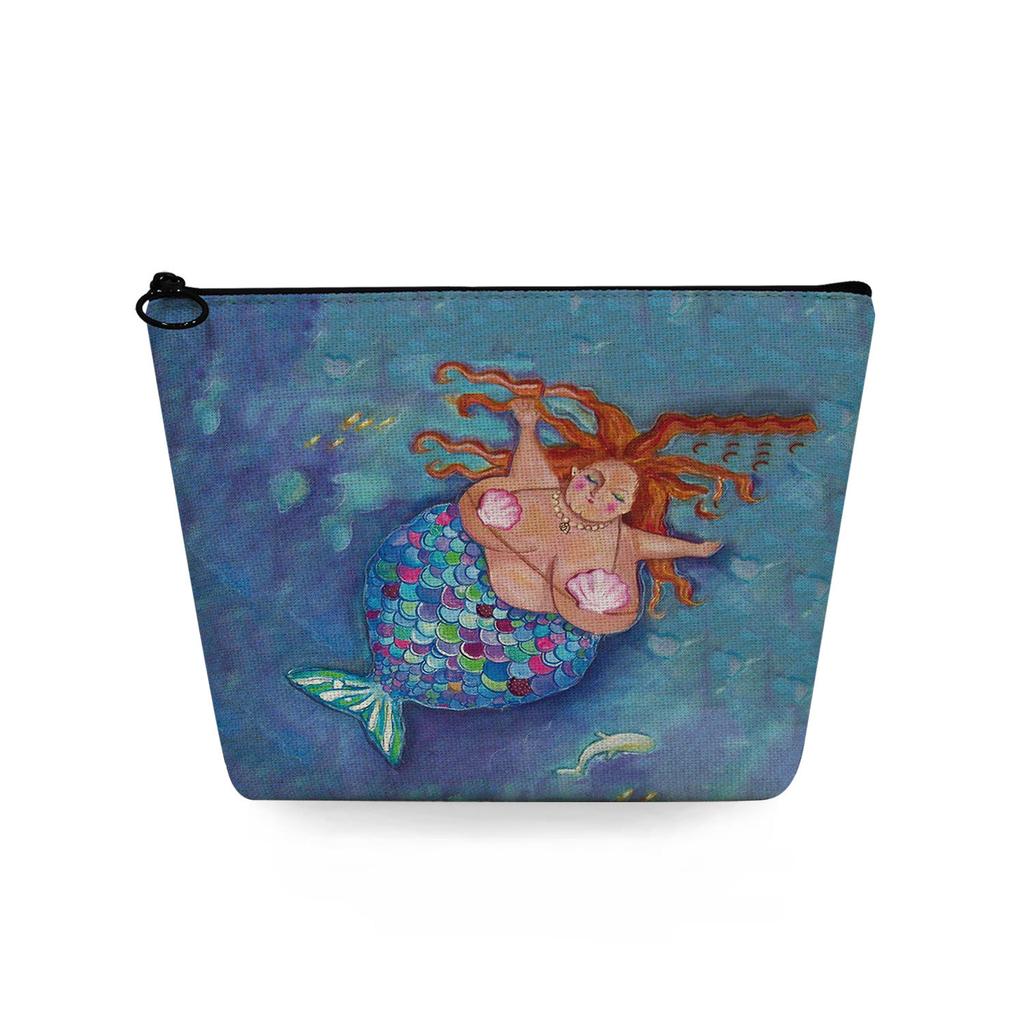Women Mermaid Print Cosmetic Bag Toiletries Organize Travel Storage Case  6745