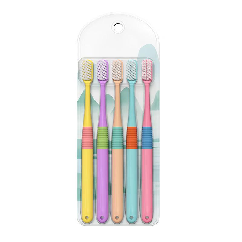 NuFeng Macaron Soft Bristle Toothbrush - 5-Pack