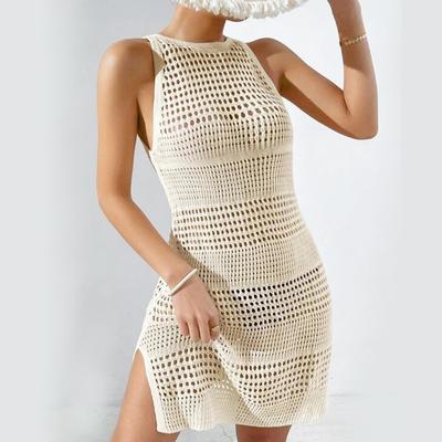 Hollow Beach Jacket Bikini Blouse Swimsuit Outfit Women's Beach Clothes Swimsuit Dress