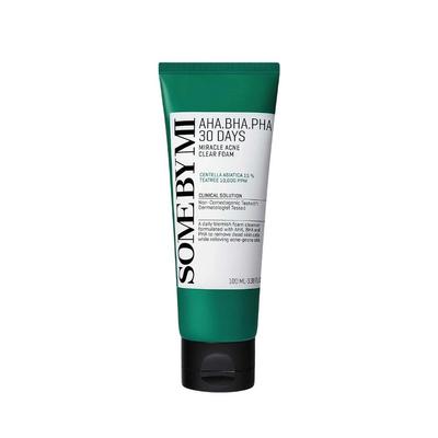 AHA BHA PHA 30 Days Miracle Acne Clear Foam - Soothing & Deep Cleansing Face Wash for Acne-Prone Skin - 100ml / 3.38 Fl.oz.