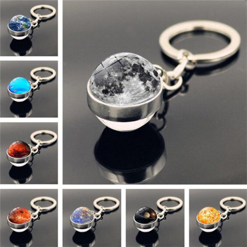 Buy Light In The Dark Planet Keychain Double-sided Glass Ball Keychain ...