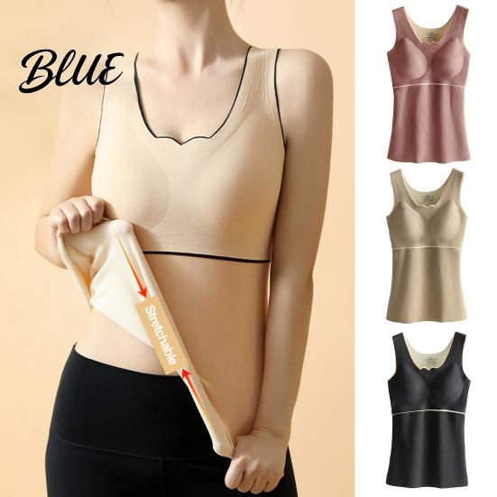 Stable Vest Women Winter Fall Chest Pads Thermal Thick Soft Seamless Breast Support Sleeveless Pullover Solid Color Bottoming Top Underwear