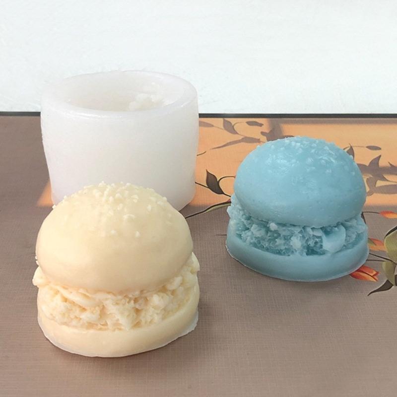 Hamburger Silicone Molds for Candle Soap Gypsum Decorations, Hamburger Shaped Candle Molds for Making Birthday Present