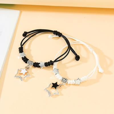 Paar Armband Pentagramm Paar Karte handgemachte vielseitig gewebte Hand Seil weibliche Geschenk