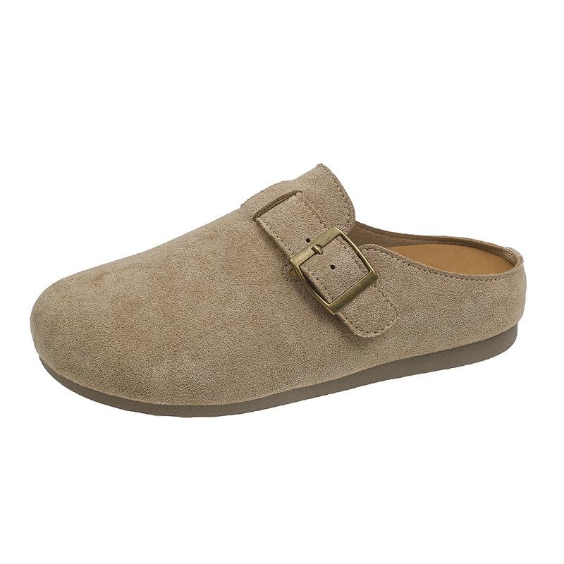 Retro French Bag Head Half Slippers Women's New Summer Fashion Outer Wear Lazy Versatile Flat Thick Bottom Increase