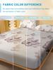1Simple Modern Plant Flower Leaf Butterfly Printed Matte Fitted Sheet, Bedroom Printed Bed Cover, Bedding(Excluding Pillowcases)