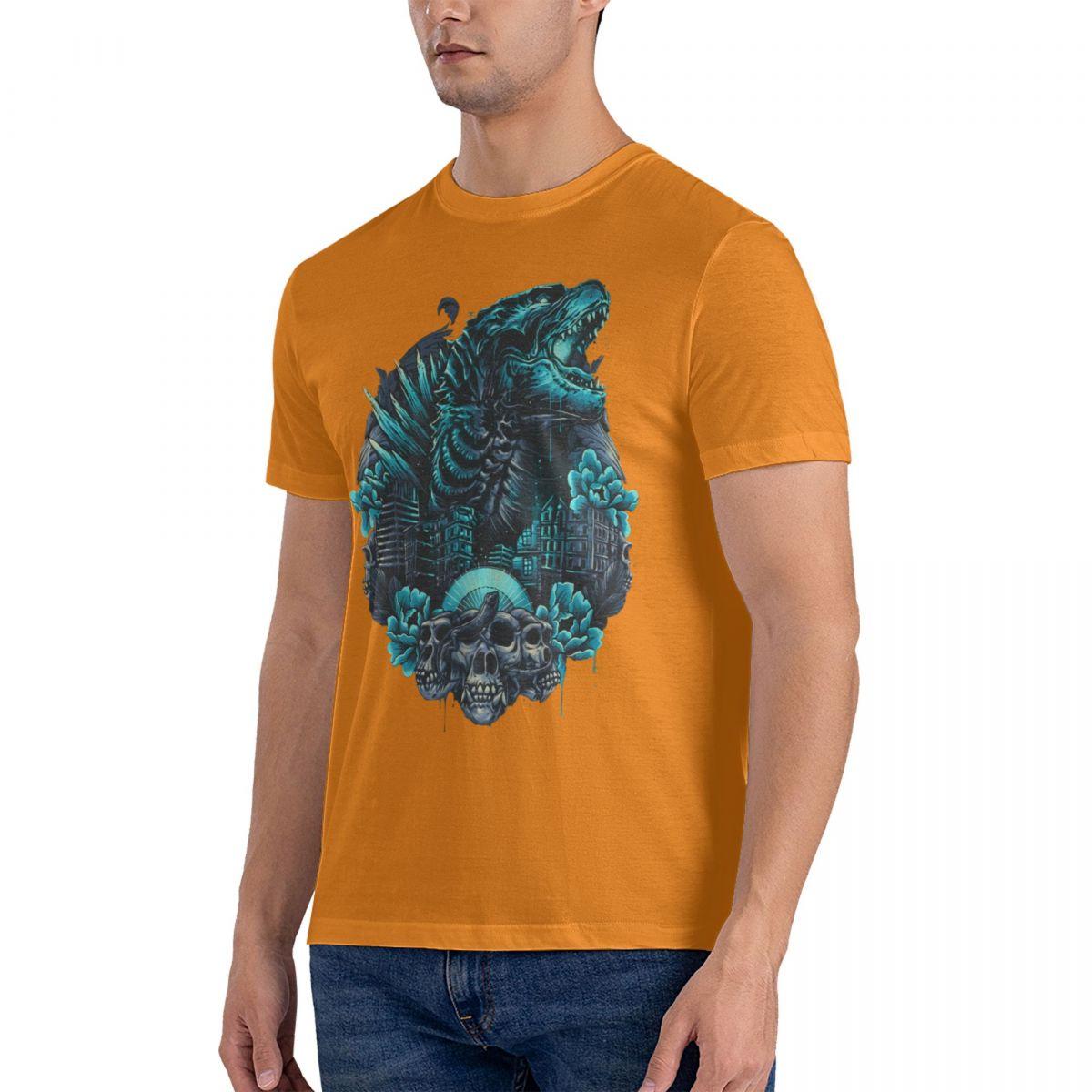 

Godzillaed Rise From The Depths T-Shirt Men Round Neck Cotton T Shirts Short Sleeve Tops Printed Clothing 4XL