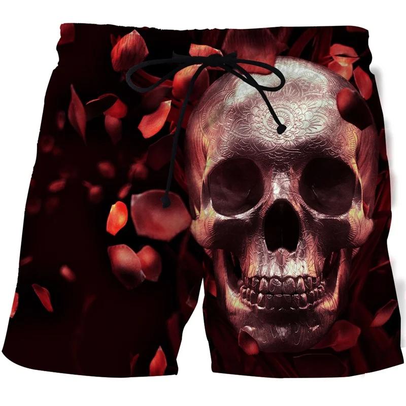 Skull Ghost Horror Skeleton Dark Boxing Shorts Pants 3D Print Fighting Training Unisex Men Women Quick Dry Fitness Gym Sport Workout Casual Streetwear