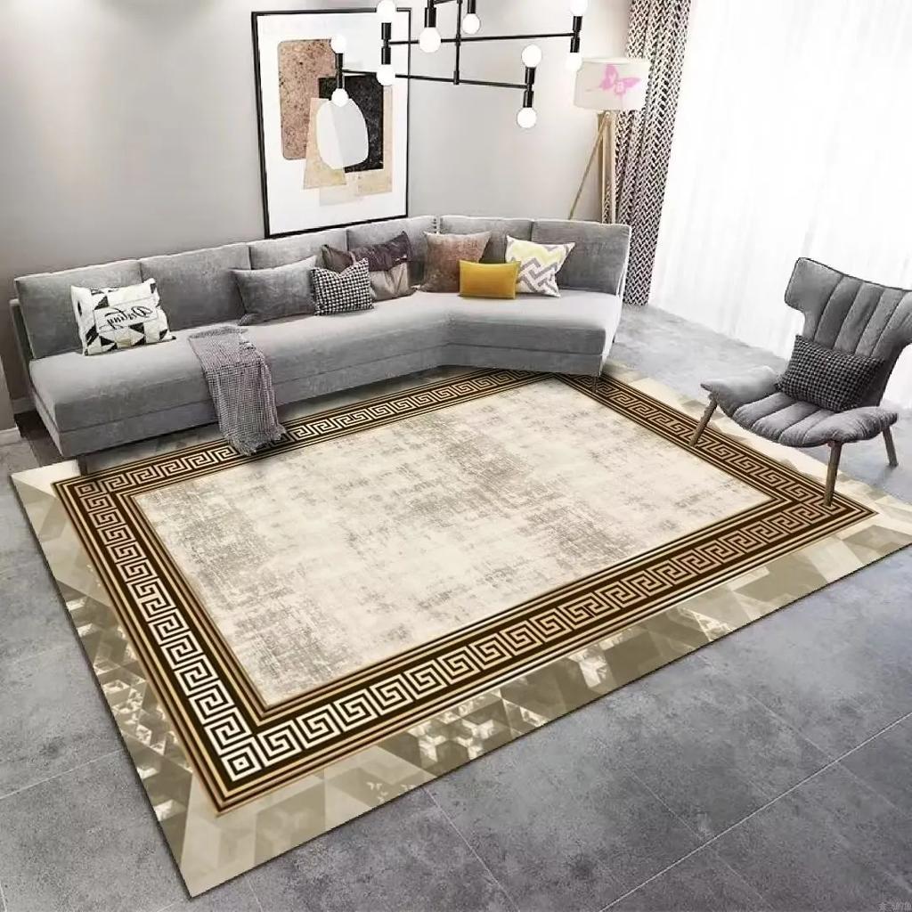 Gold Striped Patchwork Carpet Large Floor Mat for Living Room Washable Anti-slip Kitchen Door Mats Home Bedroom Area Decor Rug