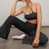 Neck sling sports yoga suit set women's high-end Pilates yoga fitness flared pants set