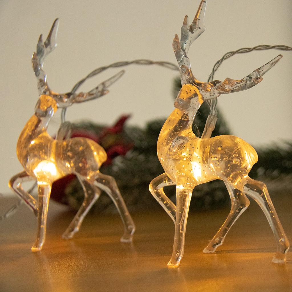 1.5/3m 3D Christmas Reindeer LED Deer String Light Xmas Tree Hanging Fairy Lights Christmas Home Party Decor Navidad Decorations
