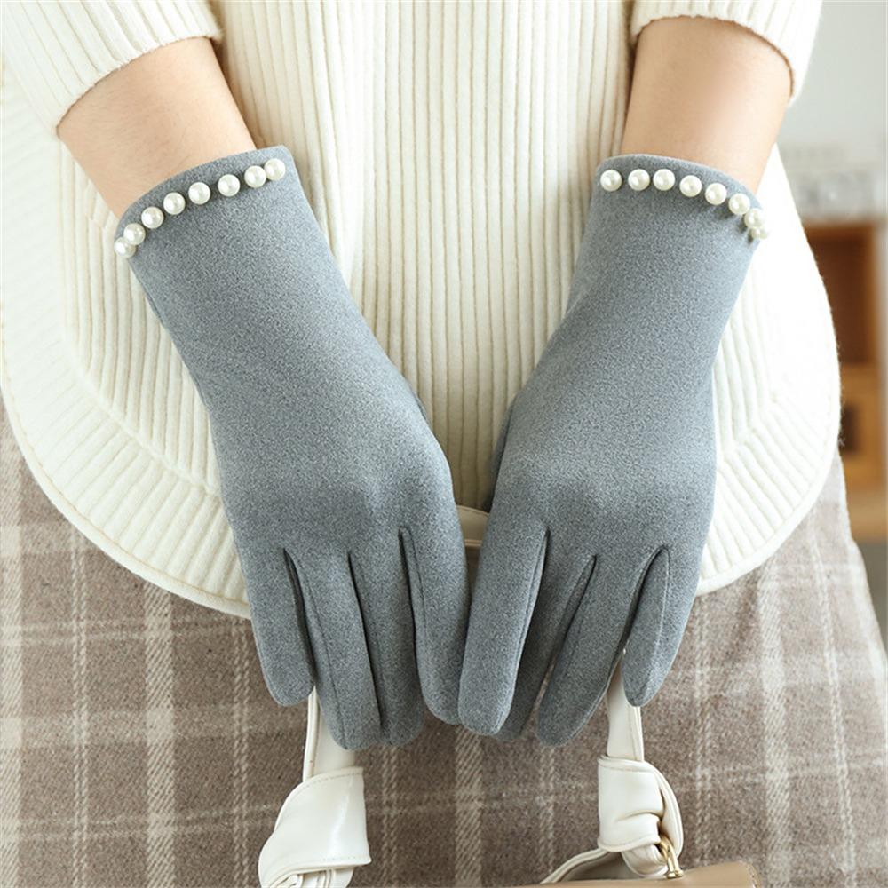 Thin Velvet Warm Gloves Thickened Cycling Driving Gloves Daily Mittens  for Outdoor