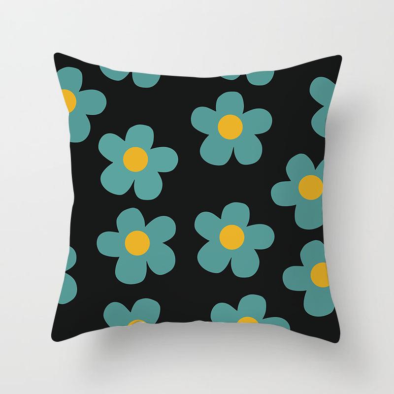 Summer Fresh Small Flower Pillowcase Living Room Sofa Bedroom Office Backrest Single Side Short Velvet Simple Pillowcase