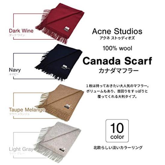 Acne Studios Large Wool Solid Canada Gray 10 Includes Shopper Women's Scarf/Stole, Color, Fall/Winter, Scarf, Melange, Colors, Bag. [Used]
