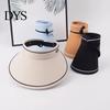 Summer Outdoor Hat Women Sun Empty Top Adjustable Buckle Foldable Cap Cycling Hiking Air Circulation UV Protection
