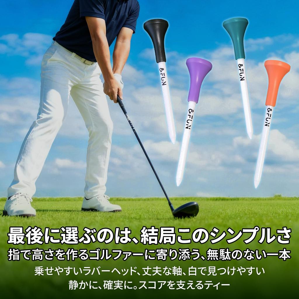 Rubber Head Long Simple Pack of for Intermediate To Advanced Easy To Durable Golf Tees Tees, 83mm, 15, Players, Place, (Pro Viridian)
