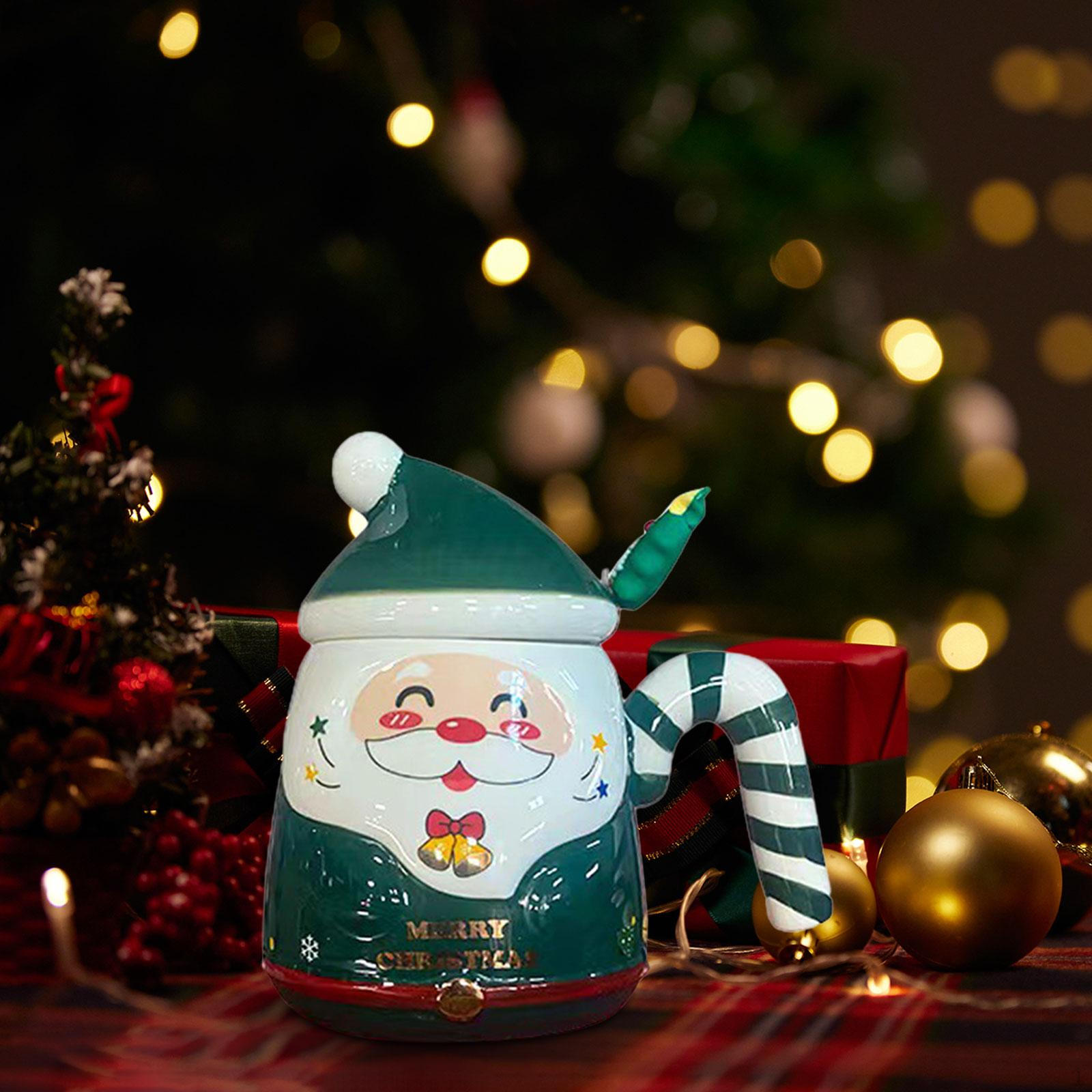 

Рождественская керамическая кружка для питья напитков с крышкой, стакан для воды, праздничная рождественская новинка, друзья