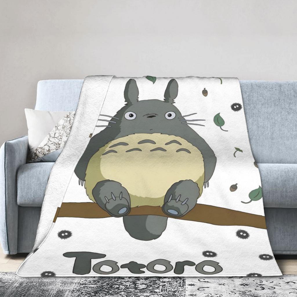 Cute T-Totoros Cartoon blanket Anime Flannel Funny Warm Throw blankets for Chair Covering Sofa Spring/Autumn,