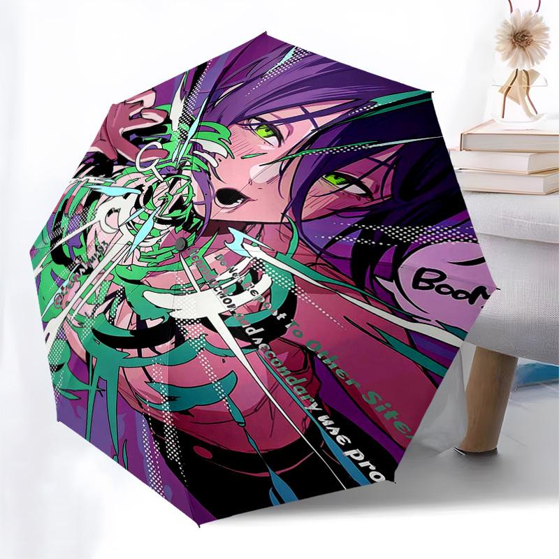 1pc Automatic Folding Umbrella with Anime Character Design - Portable 3-Fold Outdoor for Fans, Travelers, Daily Use, and Gift Giving.U048