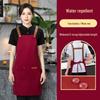 Waterproof Red Apron with Logo for Weddings, 100th Birthdays, and Special Events - Oil-Proof, Festive, Celebratory Design