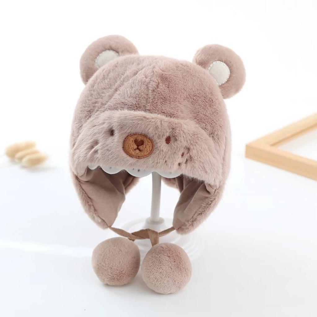 New Autumn and Winter Baby Ear Protection Hat, Warm and Cold Proof Hat, Comfortable Baby Double Ball Soft and Sticky Toe Cap