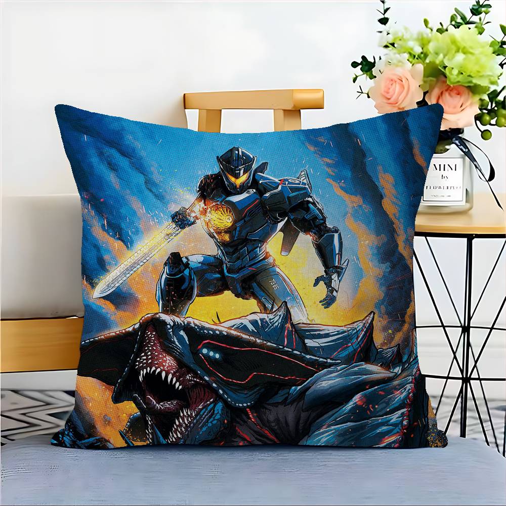 Movie P-Pacific Rims Pillow Covers Cartoon Sofa Decorative Home Double-sided Printing Short Plush Cute Cushion Cover
