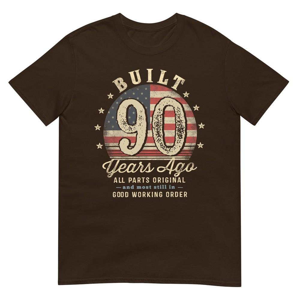 Built 90 Years Ago Funny 90th Birthday Usa Flag Tshirt