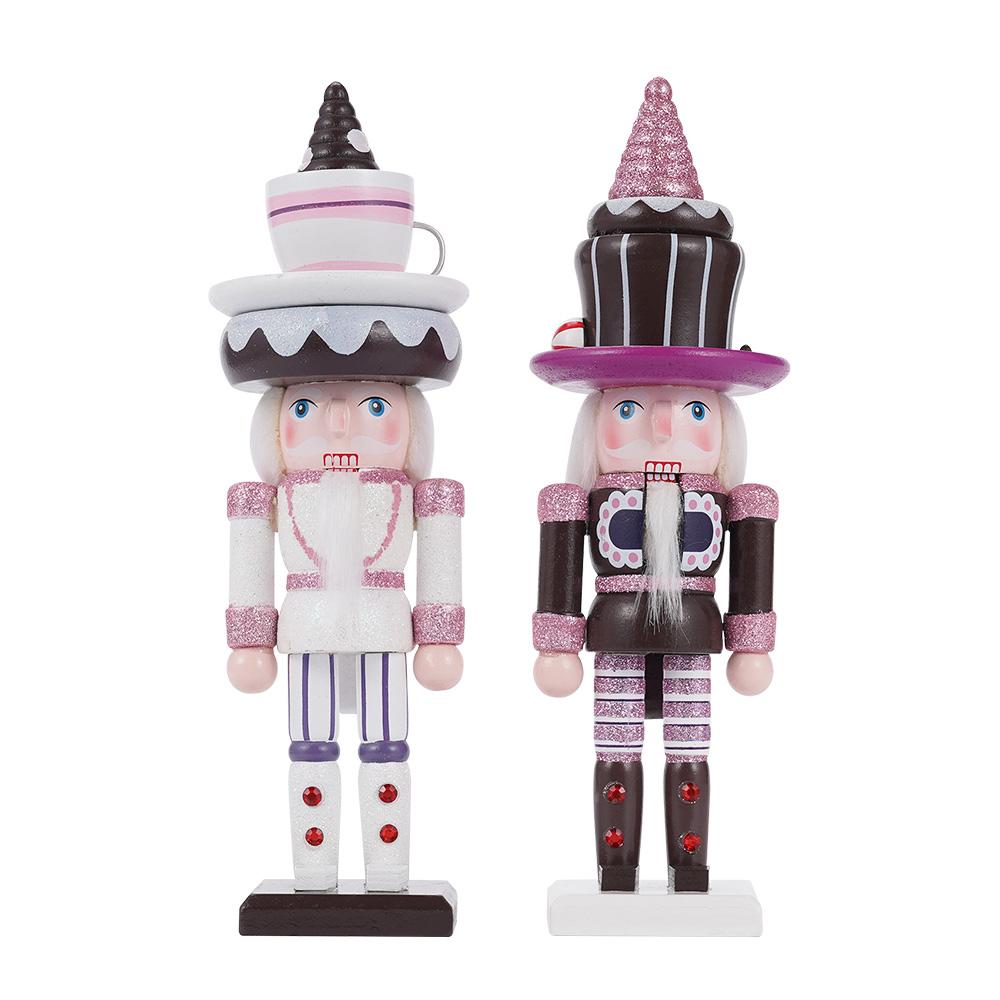 Dekoracja Świąteczna Dziadek do Orzechów Żołnierz Prezent dla Dzieci Ciasto Drewniana Marionetka Lalka Ozdoba na Biurko Nowy Rok Dekoracja Domu