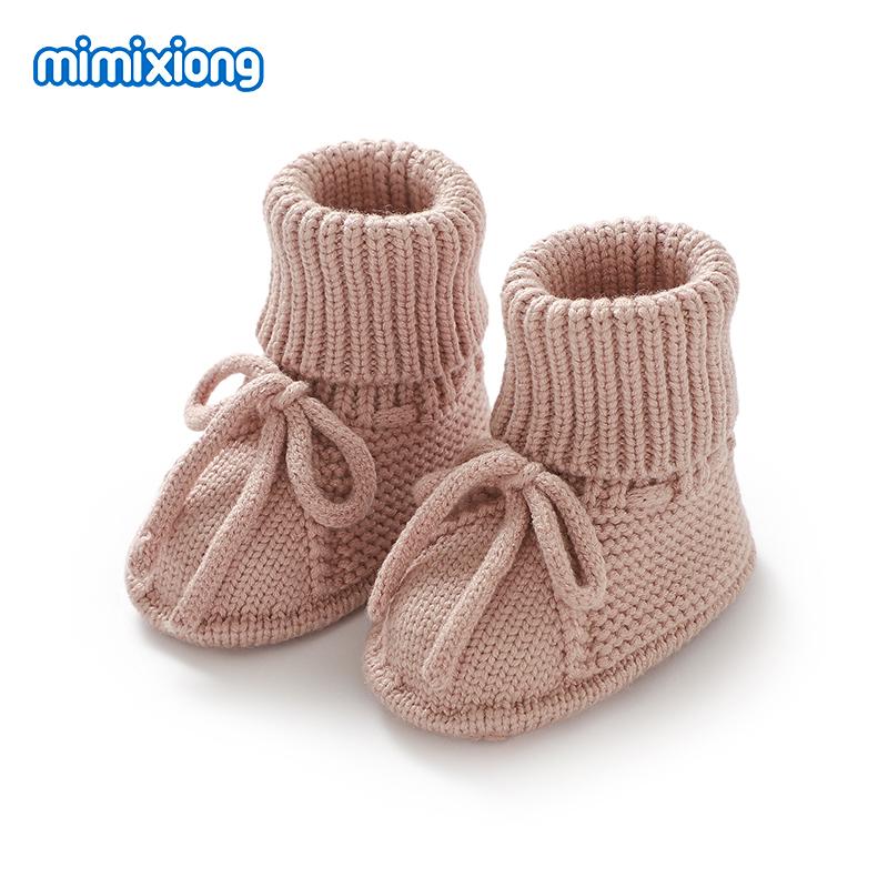 Baby Erste Lauflernschuhe Atmungsaktiv Rutschfest Gestrickt Neugeborenes Säugling Jungen Mädchen Einfarbig Stiefeletten Prewalkers 0-18m Kleinkind Unisex Schuhe