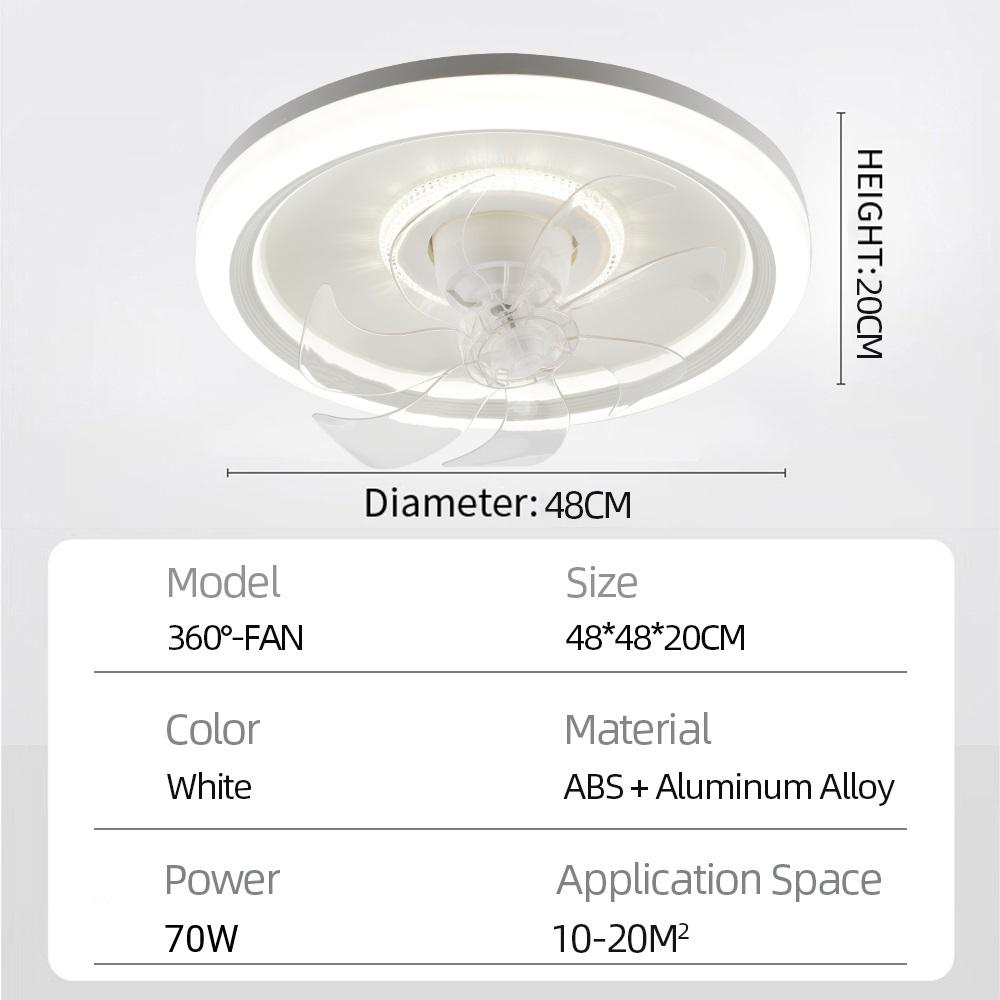 Bladeless LED Ceiling Fan with Remote Control for Bedroom & Living Room