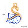 4pcs Stainless Steel Enamel Cute Swan Charms for DIY Necklace Earrings Bracelet Findings DIY Jewelry Making Pendants