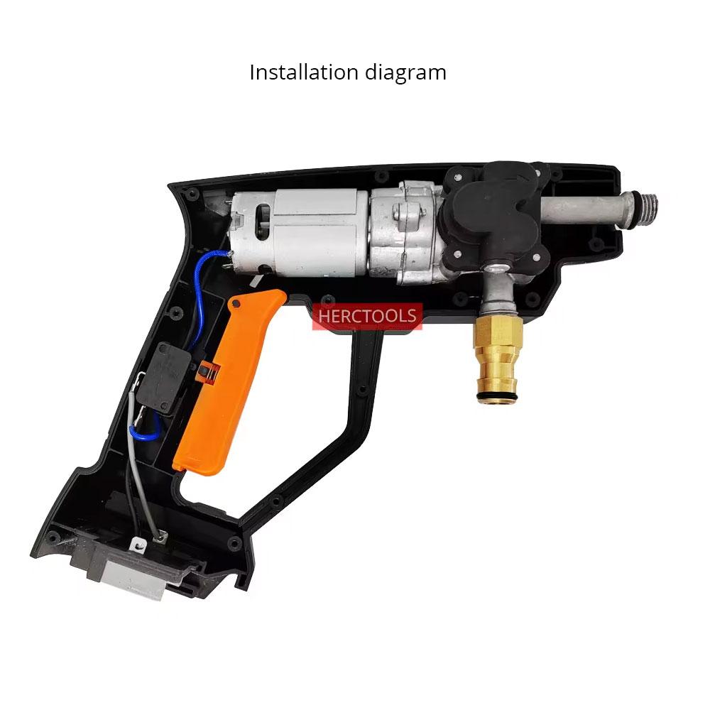 Pressure Washer Zinc Alloy Pump Head No Motor Plunger Portable Lithium Power Cleaner Accessories Car Washing Machine Pump