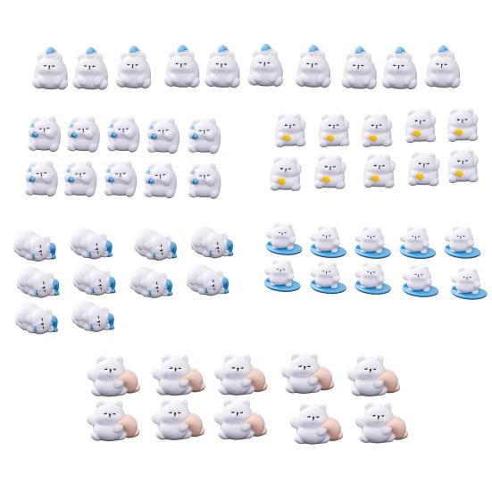 

60 Pcs Mini Resin Polar Bear Figurine Tiny Little Arctic Animal Statue Small Polar Bear Penguin Miniature Figures for DIY Crafts Micro Landscape Home 60pcs