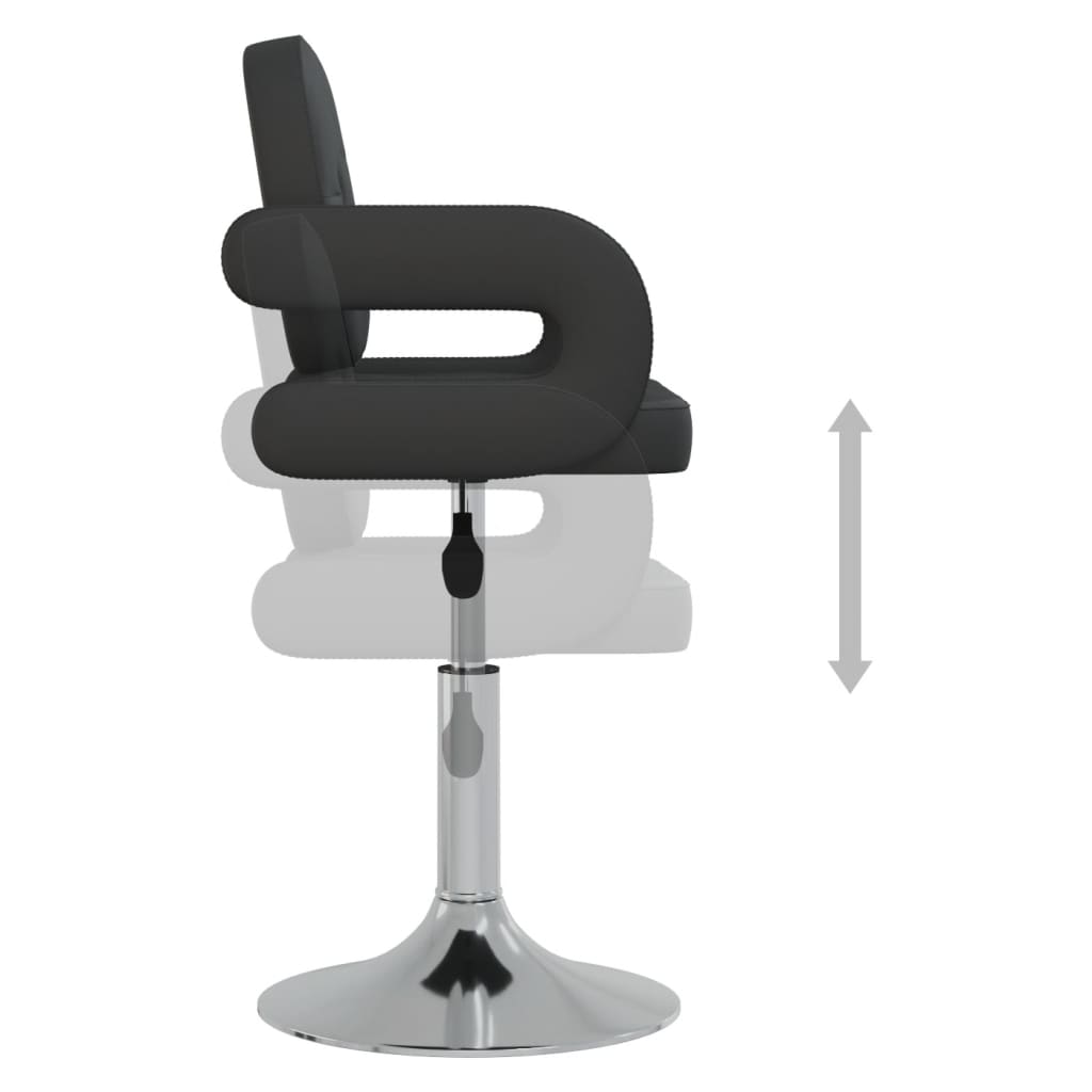 Dining Chairs 2 Pcs Swivel Black Faux Leather
