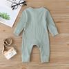 Long Sleeve Baby Romper Solid Color Simple Fashion Infant Jumpsuit Princess Style