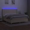 Maison Exclusive - Sommier à lattes de lit matelas et LED Crème 160x200 cm Tissu