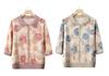 Mom's Spring & Summer Ice Silk 3/4 Sleeve Printed Lapel Top for 50-60 Year Old Women