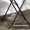Garden table, Round, Foldable, For 2 people, Wood look, Steel+Plastic. Dark gray, 60 x 60 x 73 cm