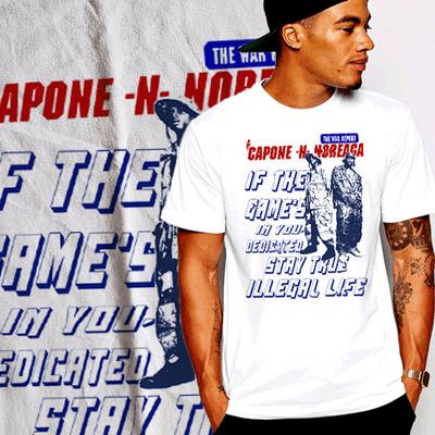 Hip Hop T-shirt Street Hustle Queens MC 90s New York Rap Vinyl White Tee
