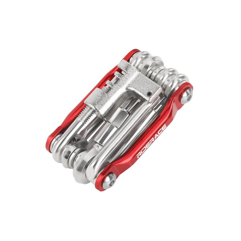 RIDERACE Fahrrad-Multitool 11 in 1 Tragbarer Stahl Sechskant-Inbusschlüssel Fahrrad-Kettennieter Trenner Schneider Schraubendreher Reparaturwerkzeuge