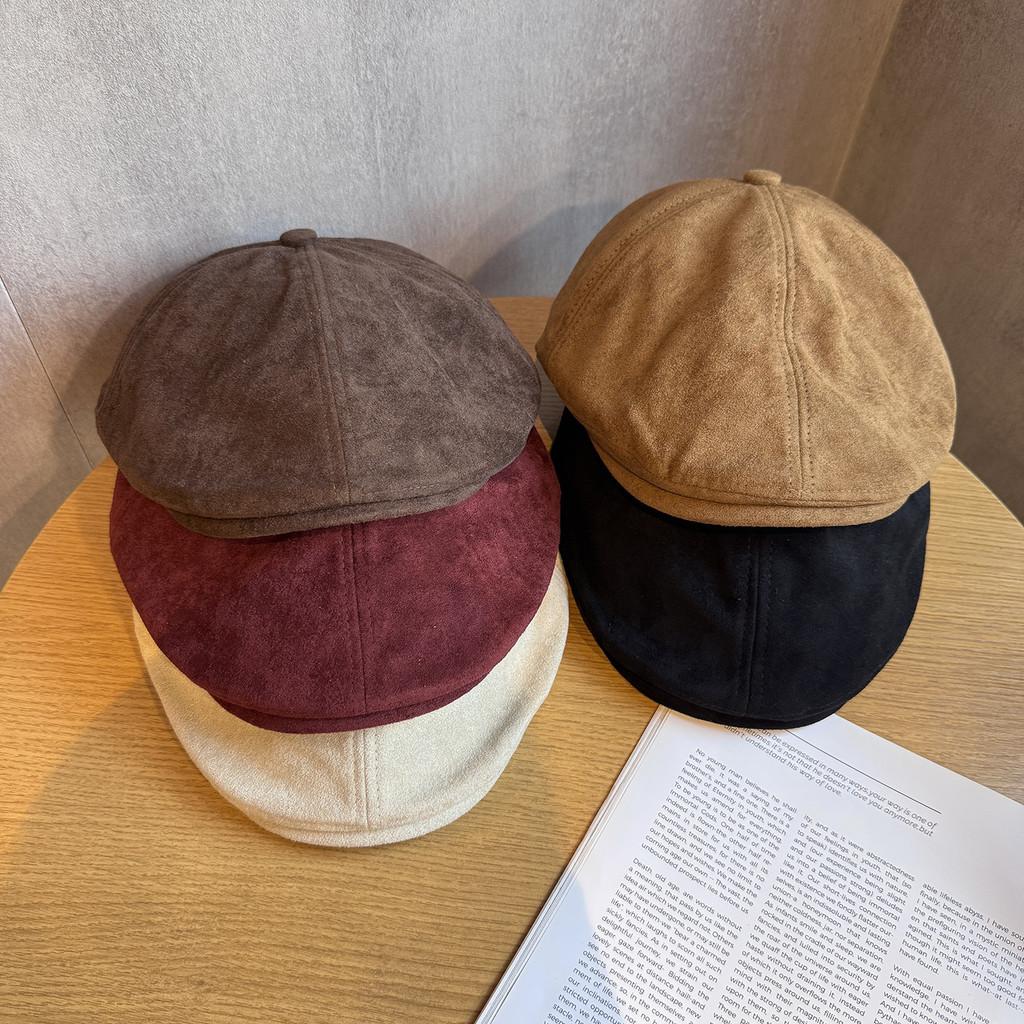Vintage Solid Color Hat Women Polyester Material Sun Protection Fit Adjustable