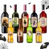 3/15sheets Halloween Bottle Paper Stickers Horror Ambiance Skull Bat Halloween Bar Party Drink Bottle Decoration Supplies