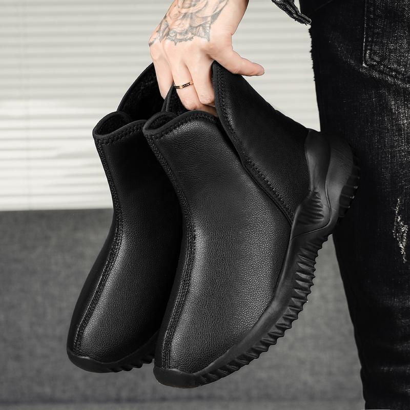 Модные мужские зимние ботинки из кожи — фото 6