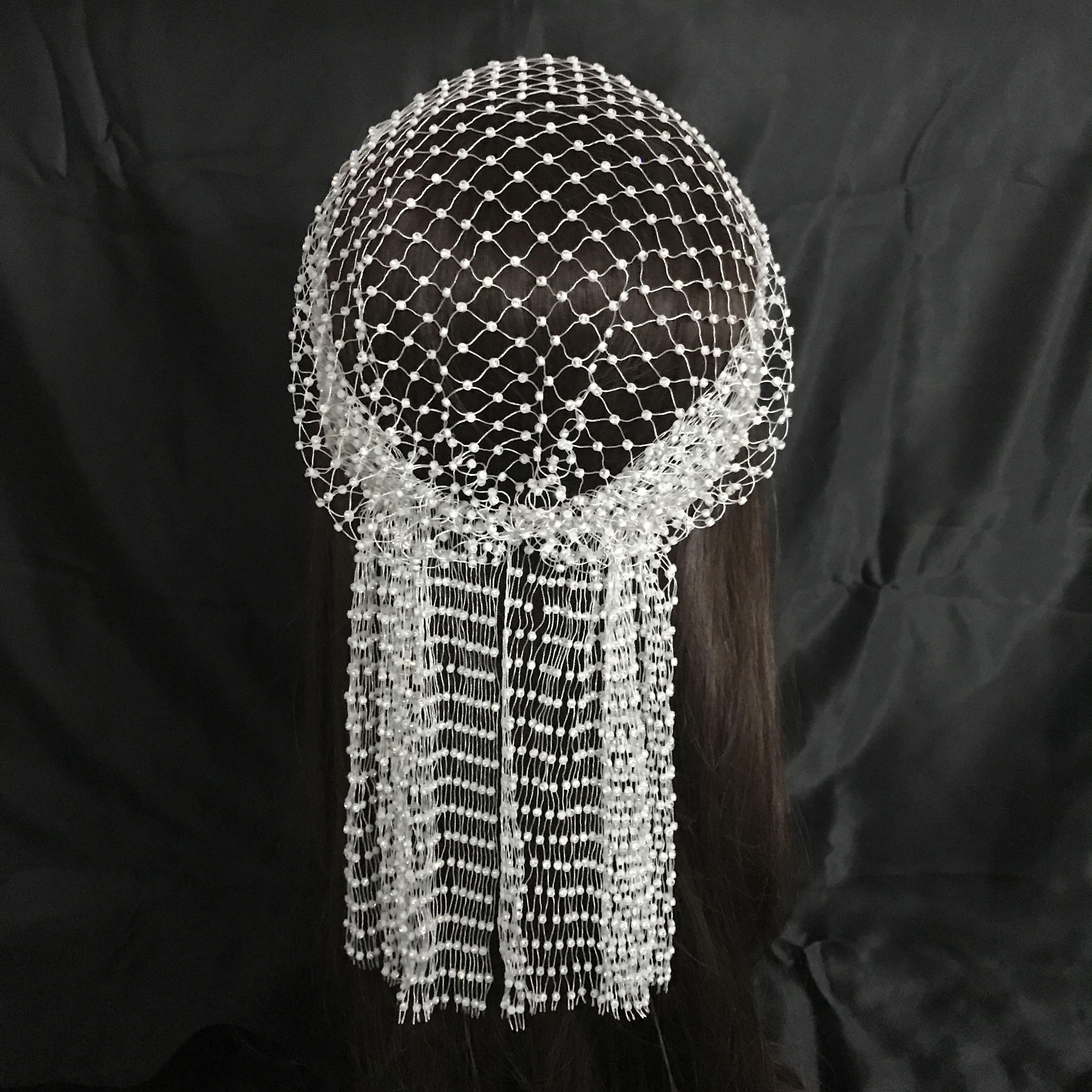 Jewelry Nightclub Women Sets Bling Rhinestone Diamond Mesh Head Scarf