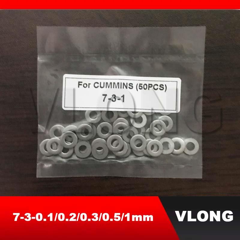 Dieselbränsleinsprutare 7-3-0,1MM Justeringstrycktvättbrickor 0,1 mm 0,2 mm 0,3 mm 0,5 mm 1 mm Justeringsplatta