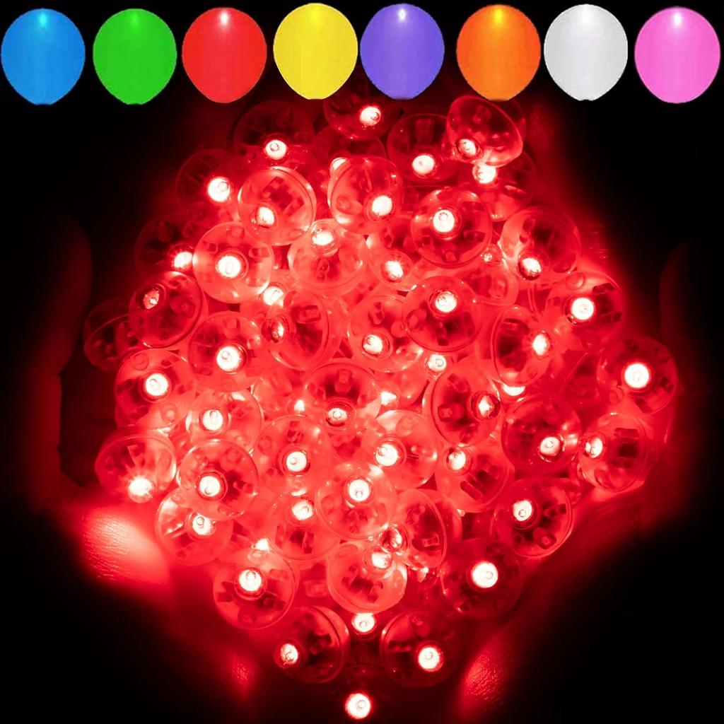 Aogist 100 Stück Weiße Ballonlichter, Lange Standby-Zeit Wasserdichtes Mini-Licht, Batteriebetrieben, Runde LED-Kugel Lampe für Latexballon Papierlaterne Party