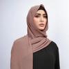Fashion Bead Chain Chiffon Scarves Shawl Outdoor Windproof Head Wrap Chiffon Hijab Veil Solid Color Women Sunscreen Headscarf